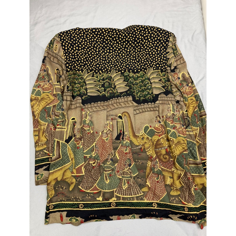 Signet New York Vintage Elephant Novelty Print Blazer Jacket Rayon Large USA - Picture 12 of 16